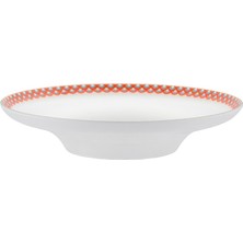 Istanbul Porselen Nar Fine Bone Çukur Tabak Kırmızı 22 cm