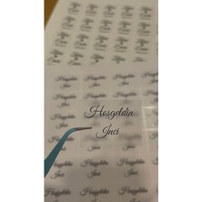 Butik Sosyetik Şeffaf Etiket Hoşgeldin Yazılı Kişiye Özel 21 Adet 5x4 cm