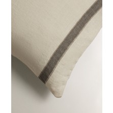 Zara Home Çizgili Keten Kırlent Kılıfı   (70  x  90  cm ) Kum