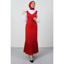 Pileli Kemerli Jile Kırmızı
