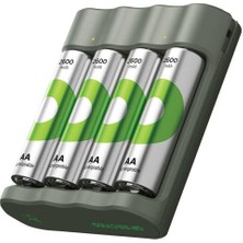 Gp B441 USB Pil Şarj Cihazı  4 Adet Gp 2600MAH Aa Kalem Pil ile Beraber