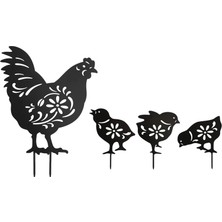 Alltarse 4 Tavuk Heykeli Canlı Heykeli Çim Patio Açı Için (Yurt Dışından)