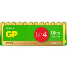 GP G-Tech Ultra Alkalin AA - LR6 Boy  Kalem Pil 1.5V 12'li Ambalaj