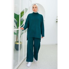 Locco Moda Oversize Kesim Triko Ikili Takım Zümrüt Yeşil