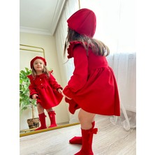 Ysfer Butik Kız Çocuk Elbise Kırmızı Şapka Çorap