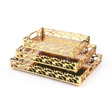 Singl Gold Metal Tepsi Küçük