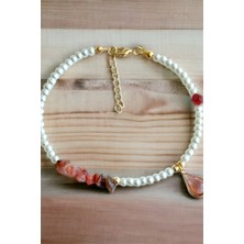 Sose Moda Turuncu Damla Taş Kırık Doğal Taşlı Halhal