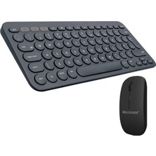 Microcase 2in1 Yuvarlak Tuşlu Bluetooth Kablosuz Klavye 800-1200-1600 Dpı Bluetooth Kablosuz Mouse AL4812