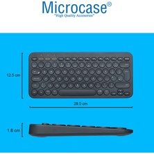 Microcase 2in1 Yuvarlak Tuşlu Bluetooth Kablosuz Klavye 800-1200-1600 Dpı Bluetooth Kablosuz Mouse AL4812