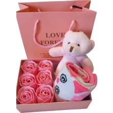 Teddy Türkstore Kutuda Pembe Ayıcıklı Anahtarlık ve Çorap
