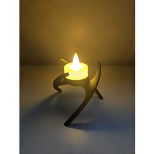 Ertuma Modern Dekoratif Tealight Işıklı Mum (Siyah)