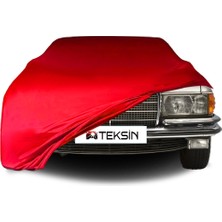 ULTRASHOP Mercedes Benz S W116 Uyumlu Araba Brandası Kırmızı Penye Kumaş Branda Oto Branda