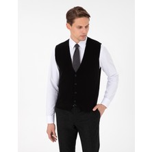 Slim Fit Pierre Cardin Erkek Siyah Triko Yelek Fermuarlı Yaka ile Modern Görünüm 50300522-VR046