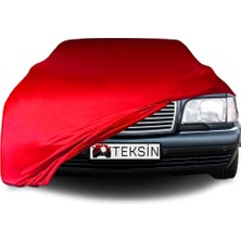 ULTRASHOP Mercedes Benz S V 140 Long Uyumlu Araba Brandası Kırmızı Penye Kumaş Branda Oto Branda