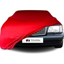 ULTRASHOP Mercedes Benz S W140 Short Uyumlu Araba Brandası Kırmızı Penye Kumaş Branda Oto Branda