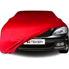 ULTRASHOP Mercedes Benz S W221 Short Uyumlu Araba Brandası Kırmızı Penye Kumaş Branda Oto Branda