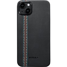 Pitaka Apple iPhone 15 Kılıf Magsafe Uyumlu 600D Aramid Fiber Tactile Woven Orchestra Seri Rhapsody Siyah