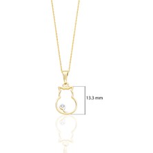 Shiny Spectra Kedi Altın Kolye 14 Ayar Minimalist Kolye K038