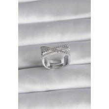 Skygo Pirinç Gümüş Renk Zirkon Taş Detay Kadın Yüzük - TJ-BYK3028