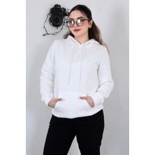 Hodies Winter Kapşonlu Kanguru Cep 3 Iplik Puf Yumuşacık (Içi Polarlı) Sweatshirt
