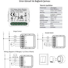 Zigbee Çift Çıkışlı Nötrsüz Akıllı Röle Tuya -  Uyumlu