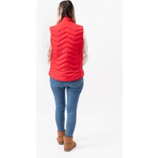 V Desenli Slim Fit  Dik Yaka Modern Kadın Yelek