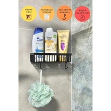 Mirun Yapışkanlı Banyo Rafı, 2'li Banyo Düzenleyici, Banyo Organizer, Şampuanlık, Plastik