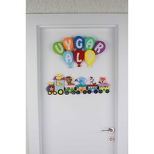 Renkli Hayallerim Uygar Alp Isimli Trenli Bebek ve Hastane Odası Kapı Süsü