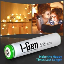 I-Gen Batteries I-Gen B164 4 Adet AAA 900 mAh Şarj Edilebilir İnce Kalem Pil 1.2V Ni-MH Şarjlı Pil
