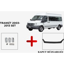 Alminox Oto Aksesuar Transit 2003-2013 Set Kapı Kolu + Kaput Rüzgarlığı(Hediye)