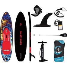 Skatinger Koltuklu Aurora Red Sup Paddle Board 335X84X15CM Şişme Sörf Tahtası D-Ring Halkalı-Premium Full Set