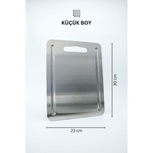 Metal Hayaller KitchenPro Paslanmaz Çelik Kesme Tahtası (Küçük Boy - 23x30 Cm)