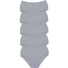 Çankaya Giyim 5 Adet Tutku Kadın Yüksek Bel Bato Kalın Lastik Külot Gri