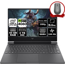 Hp Victus Gaming 15 Intel Core I5 12500H 40GB 2tb SSD RTX4060/8GB Freedos 15.6" Taşınabilir Bilgisayar B03C7EA-A15 & Anzar Mouse