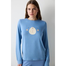 Penti Cute Bear Açık Gri  Pantolon Pijama Takımı