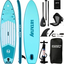 Lethe Boards Koltuklu Hitabay Sup Paddle Board 335X84X15CM Şişme Sörf Tahtası Kamera Bağlantı Yeri-Premium Set