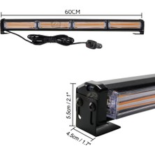 STS Oto Aksesuar Turuncu Tepe Çakar Bar LED 60CM 12-24V  Off Road Çekici Traktör Ikaz Lambası Çakar 15 Modlu