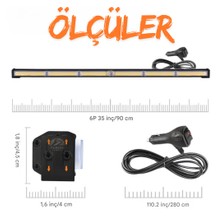 STS Oto Aksesuar Turuncu Tepe Çakar Bar LED 90CM 12-24V  Off Road Çekici Traktör Ikaz Lambası Çakar 15 Modlu