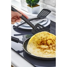 Vigentino Pratik Yanmaz Yapışmaz Teflon Spatula- 220 Dereceye Dayanıklı Teflon Servis Spatula- 1 Adet