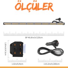 STS Oto Aksesuar Turuncu Tepe Çakar Bar LED 120CM 12-24V  Off Road Çekici Traktör Ikaz Lambası Çakar 15 Modlu