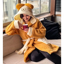 Legosh Kapüşonlu Unisex Wellsoft Peluş Sabahlık