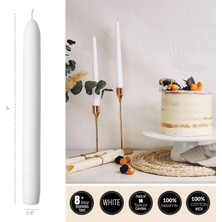 Spaas Kokusuz Beyaz Mum Çubukları - 14'lü Paket Damlatmaz Konik Mumlar - Uzun Mumlar, 8 Saat Yanan - Ev Dekorasyonu, Düğün, Tatil ve Partiler Için Premium Beyaz