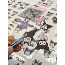 Kağıt Gemi Sanrio Karakter Kuromi 25 Yaprak Pet Sticker Set Pembe Paket