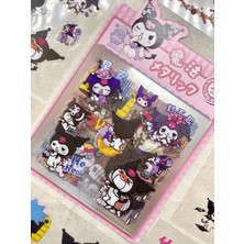 Kağıt Gemi Sanrio Karakter Kuromi 25 Yaprak Pet Sticker Set Pembe Paket