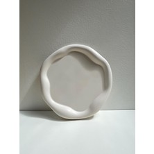 Bliss Beam Decoration 2'li Beyaz Dekoratif Beton Tabak Seti