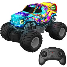 Gepettoys Işıklı Gövde 1:20 2.4ghz Uzaktan Kumandalı Şarjlı Araba Bigfoot Climbing Car Rock Crawler Renkli