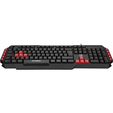 Gamy Siyah USB Kırmızı Tuşlu Q Gaming Oyuncu Klavye + Mouse Set Hyk-46