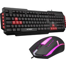 Gamy Siyah USB Kırmızı Tuşlu Q Gaming Oyuncu Klavye + Mouse Set Hyk-46