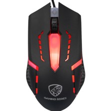 Gamy Siyah USB Kırmızı Tuşlu Q Gaming Oyuncu Klavye + Mouse Set Hyk-46