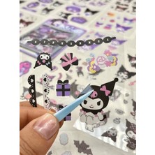 Kağıt Gemi Sanrio Karakter Kuromi 25 Yaprak Pet Sticker Set Mavi Paket